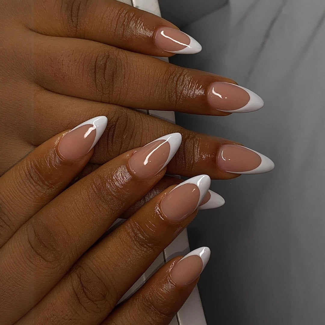 Elegant French Lace Artificial Nails Kalsten