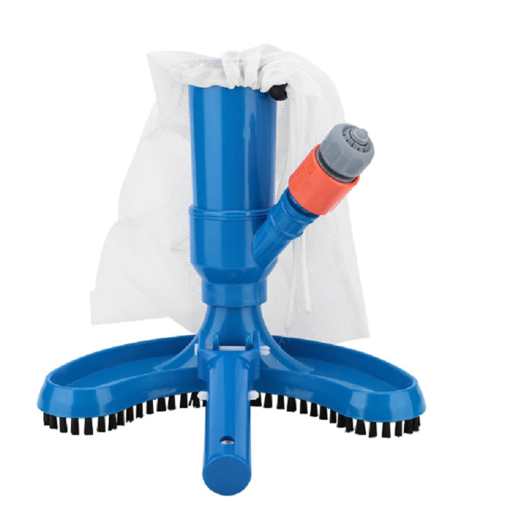 Telescopic pool vacuum head with heavy duty scrubbing bristles and fine mesh debris collection bag Kalsten