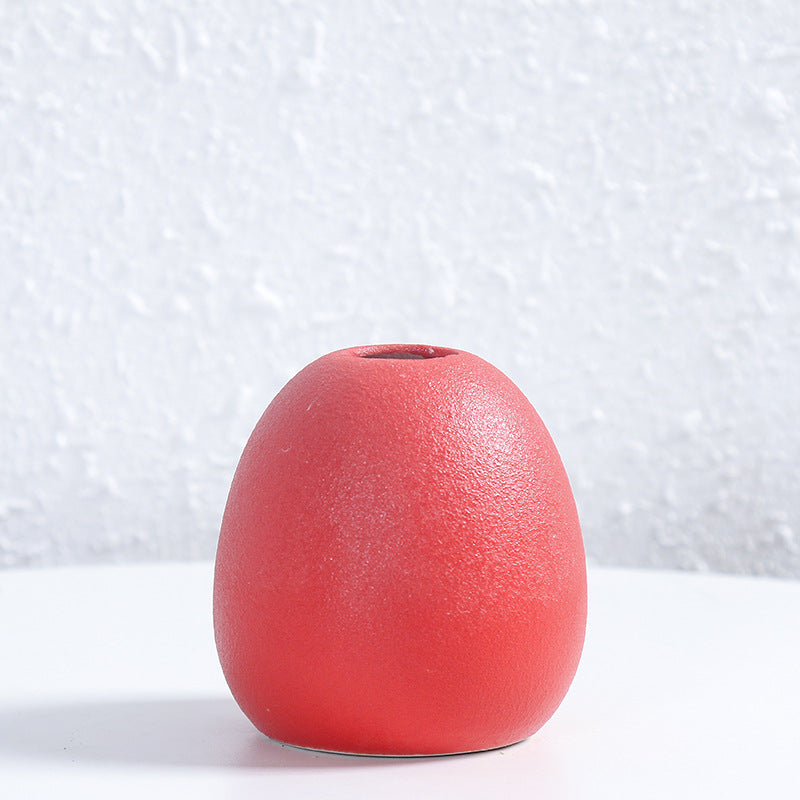 Contemporary Egg-Shaped Ceramic Flower Vase Kalsten