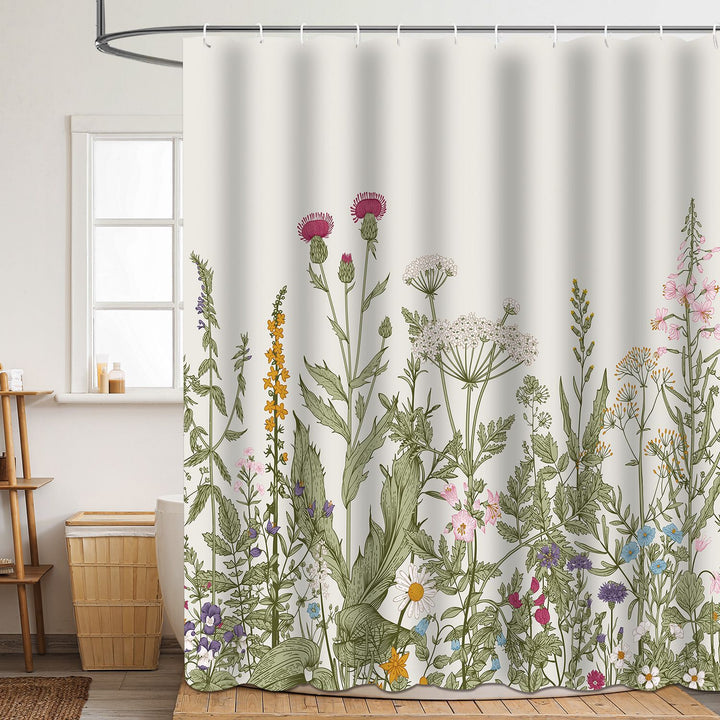 Floral Patterned Bathroom Shower Curtain Kalsten
