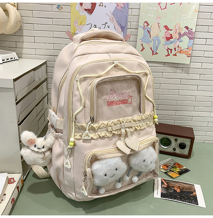 Transparent Front Pocket Casual Backpack Kalsten