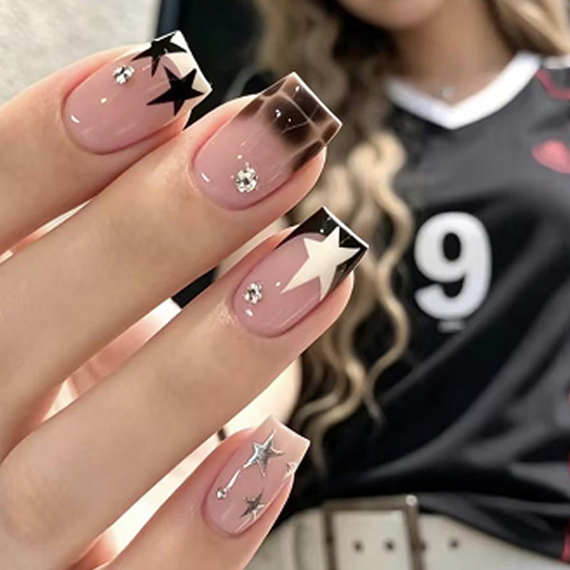 Acrylic nail set with glamorous star and glitter accents Kalsten