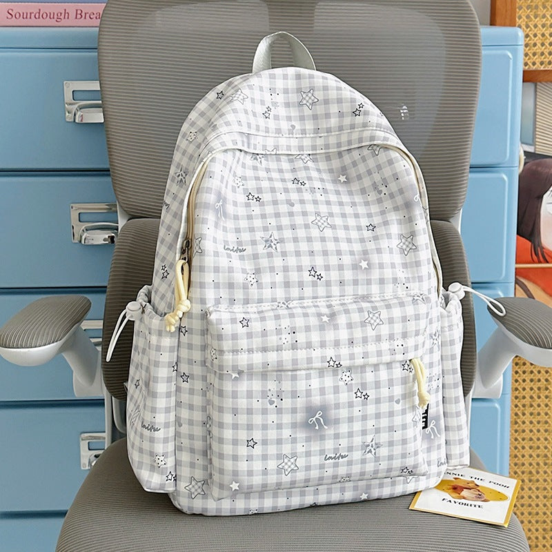Stylish Checkered Print Backpack Kalsten