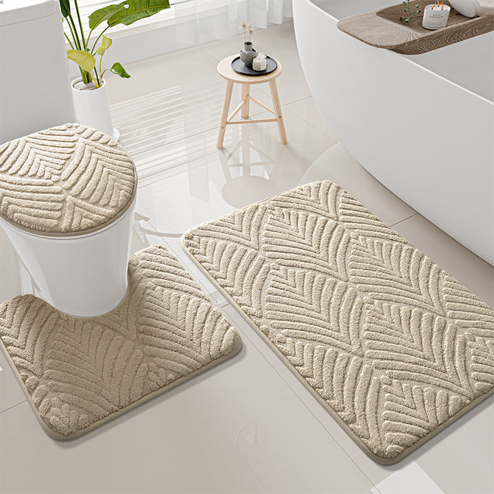 Thick Textured Bathroom Mat Set Kalsten