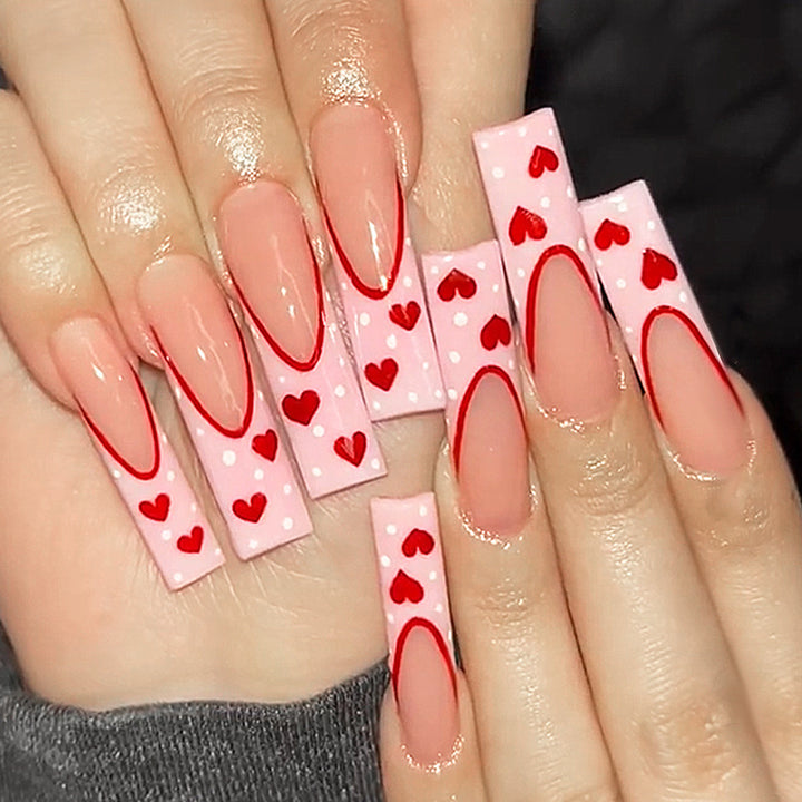 Heart-Design Press-On Nail Set Kalsten