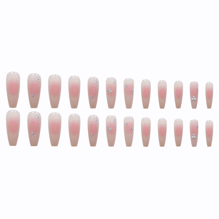 Elegant Crystal-Embellished Press-On Nail Set