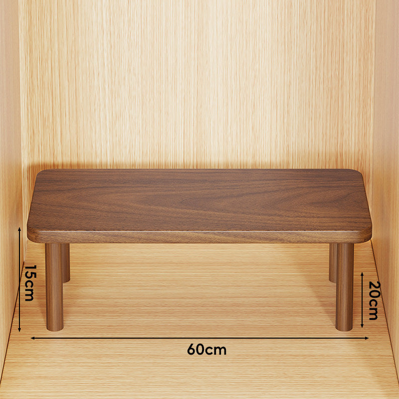 Height-Adjustable Rectangular Wooden Riser Table with Detachable Round Legs