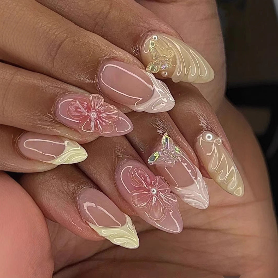 Floral Vintage Press-On Nail Art Kalsten