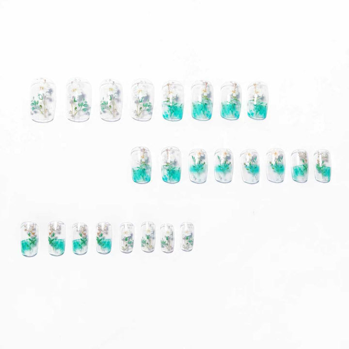 Floral Encased Gel Nail Art Kalsten