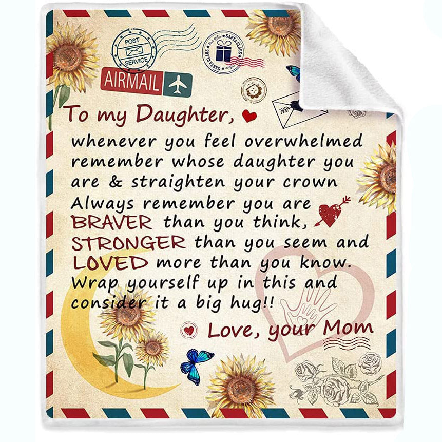 Sentimental Fleece Throw Blanket With Lion And Cub Graphic And Heartfelt Message For Dad