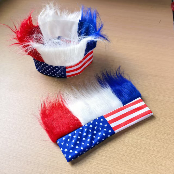 Unisex nan eye-catching party headband with synthetic hair wig and elastic headband Kalsten