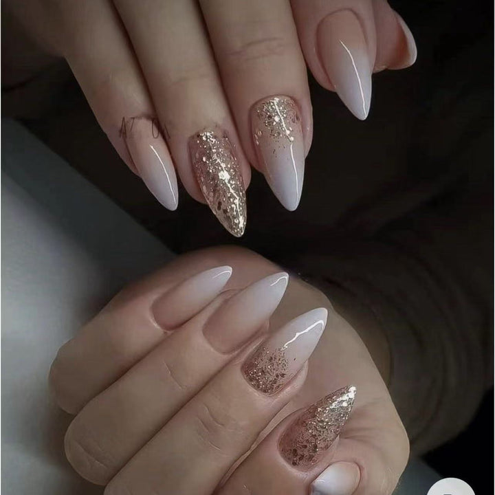 Elegant artificial nails with glitter accents and modern designs Kalsten