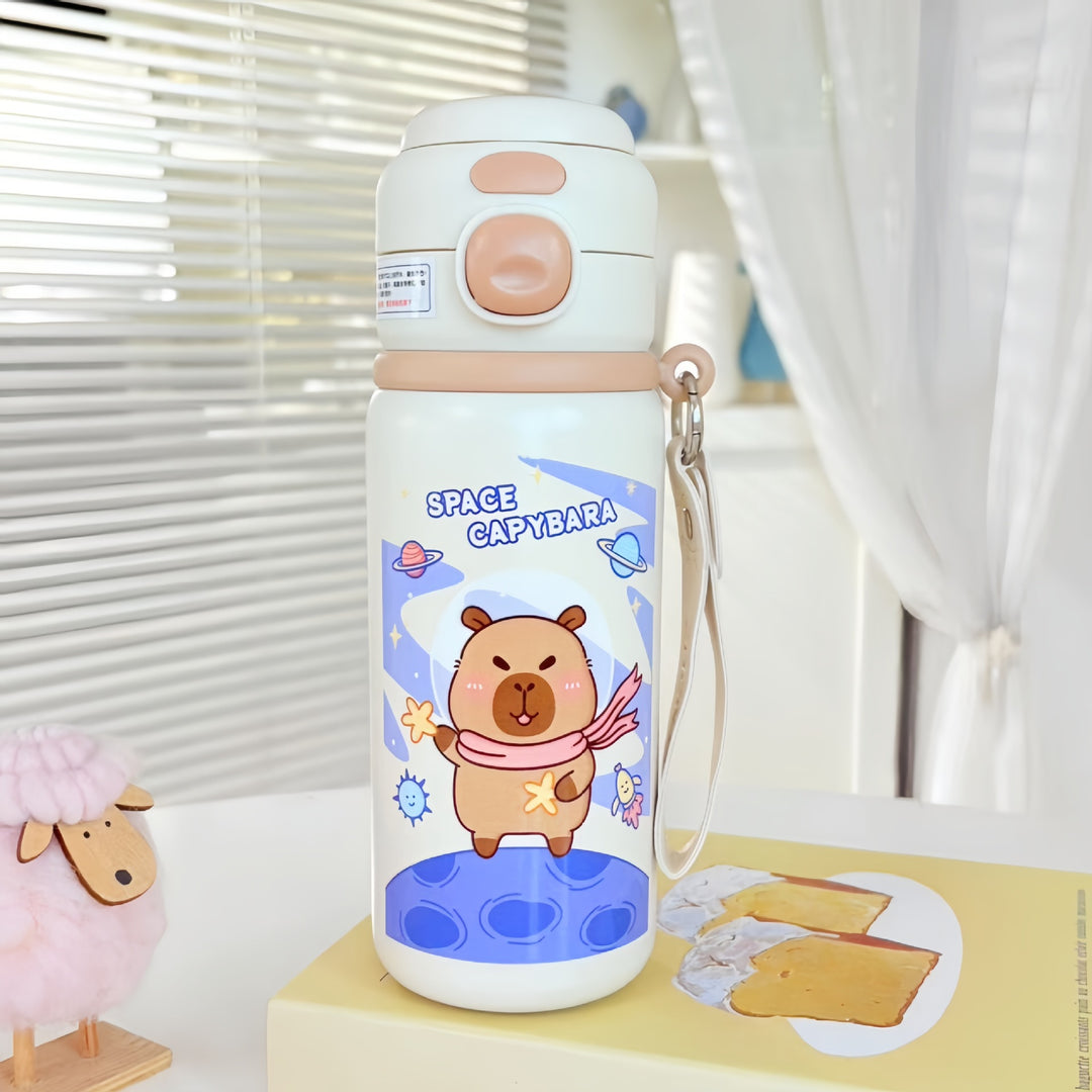 Leak-proof stainless steel water bottle with cute capybara design Kalsten