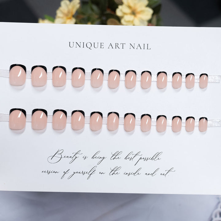 Stylish French Tip Acrylic Press-On Nails
