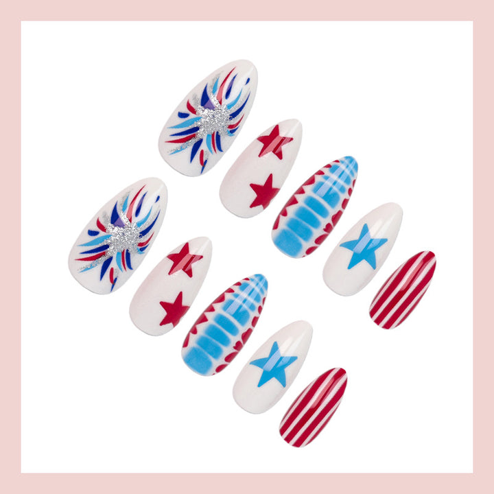 Nail set with creative star pattern and glamorous design Kalsten