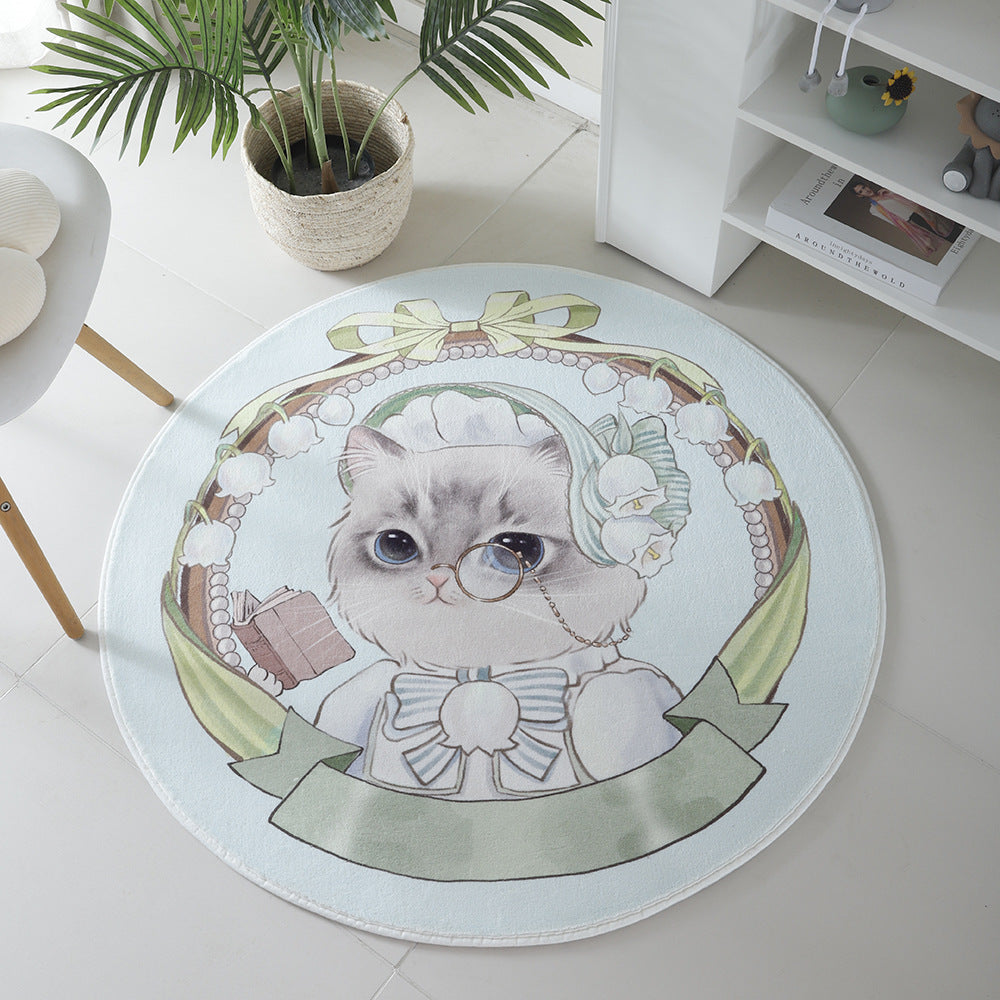 Cat-Themed Round Area Rug Kalsten