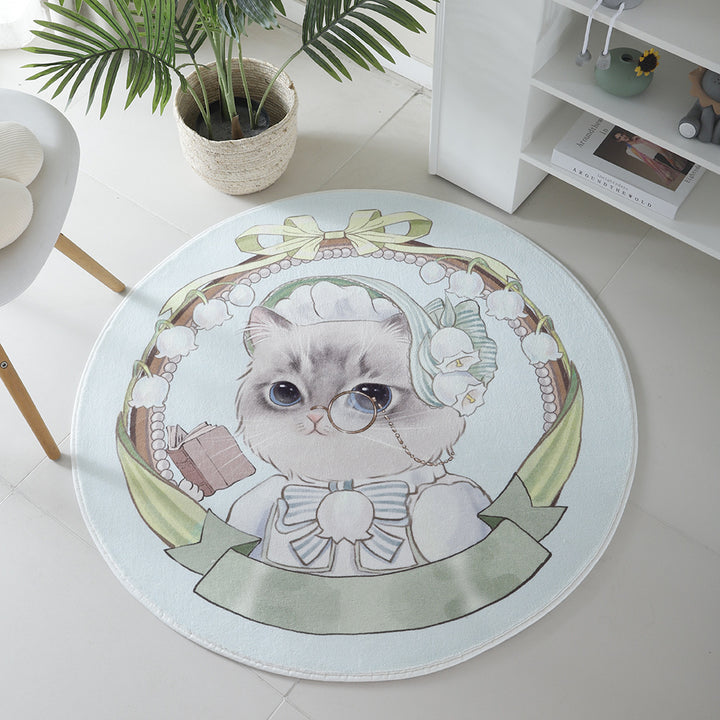 Cat-Themed Round Area Rug Kalsten