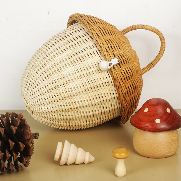 Whimsical Mushroom-Shaped Woven Storage Basket Kalsten