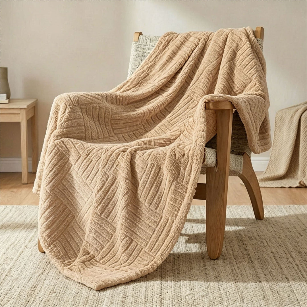 Textured Fleece Throw Blanket