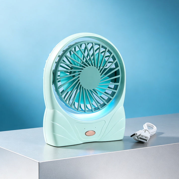 Ladies portable table fan with USB connection and digital speed display Kalsten