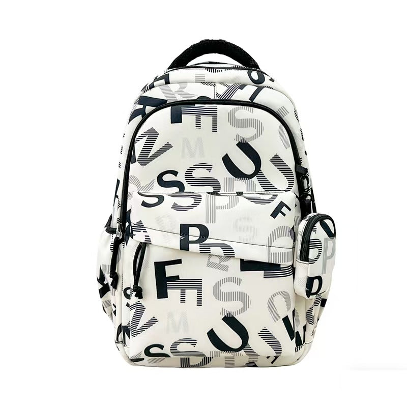 Stylish backpack with modern lettering pattern Kalsten