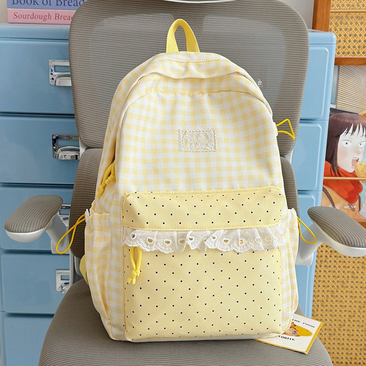 Cute Checkered Pattern Backpack Kalsten