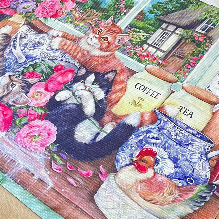 Artistic Cat-Themed Tapestry Throw