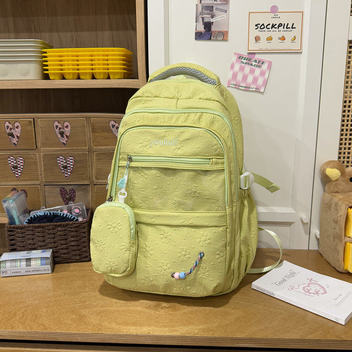 Decorative Floral-Embossed Backpack Kalsten