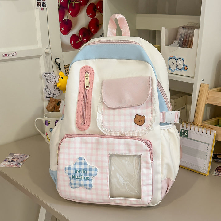 Stylish Gingham Print Backpack Kalsten