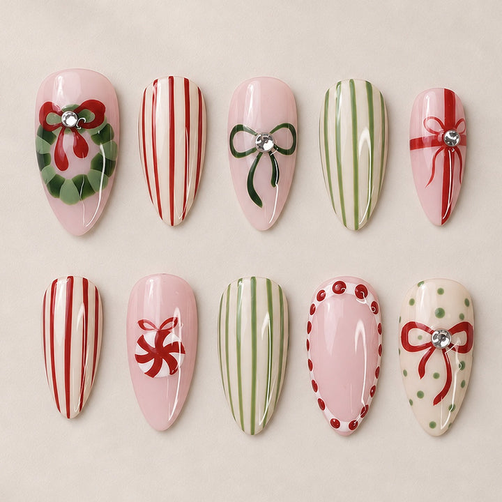Festive artificial nails with Christmas motifs Kalsten