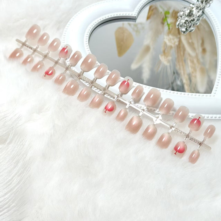 Artificial nails with elegant gradient and glitter accent design Kalsten