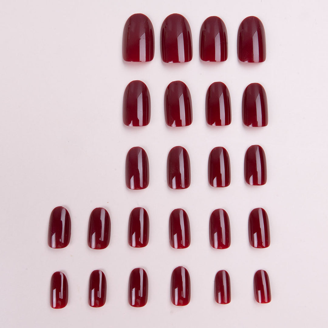 Glossy Almond-Shaped Press-On Nails  1791110707