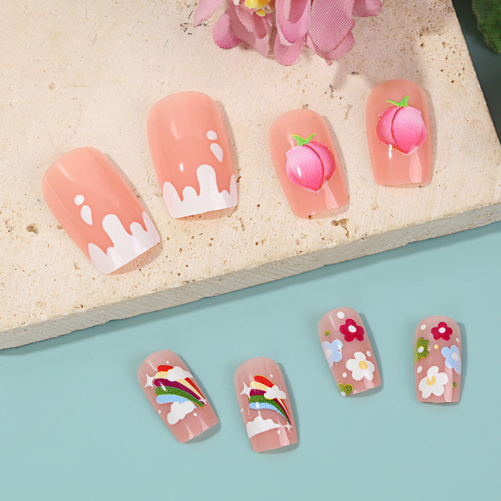 Artificial nails with cheerful flower designs Kalsten