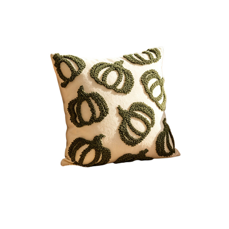 Tufted Pumpkin Chenille Square Accent Pillow Cover