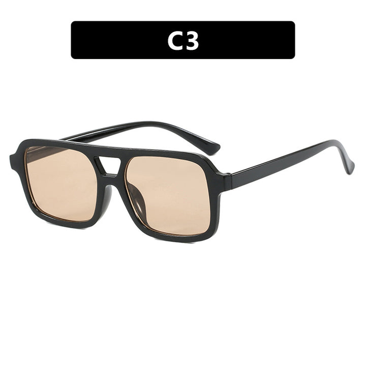 Women's fashionable square sunglasses made of transparent plastic Kalsten