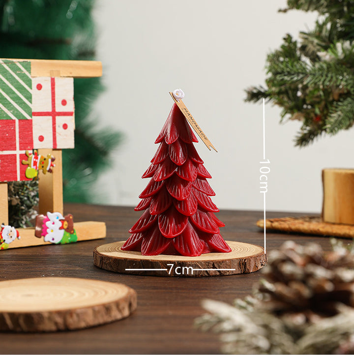 Mini Layered Petal Pine Sculptural Tabletop Candle