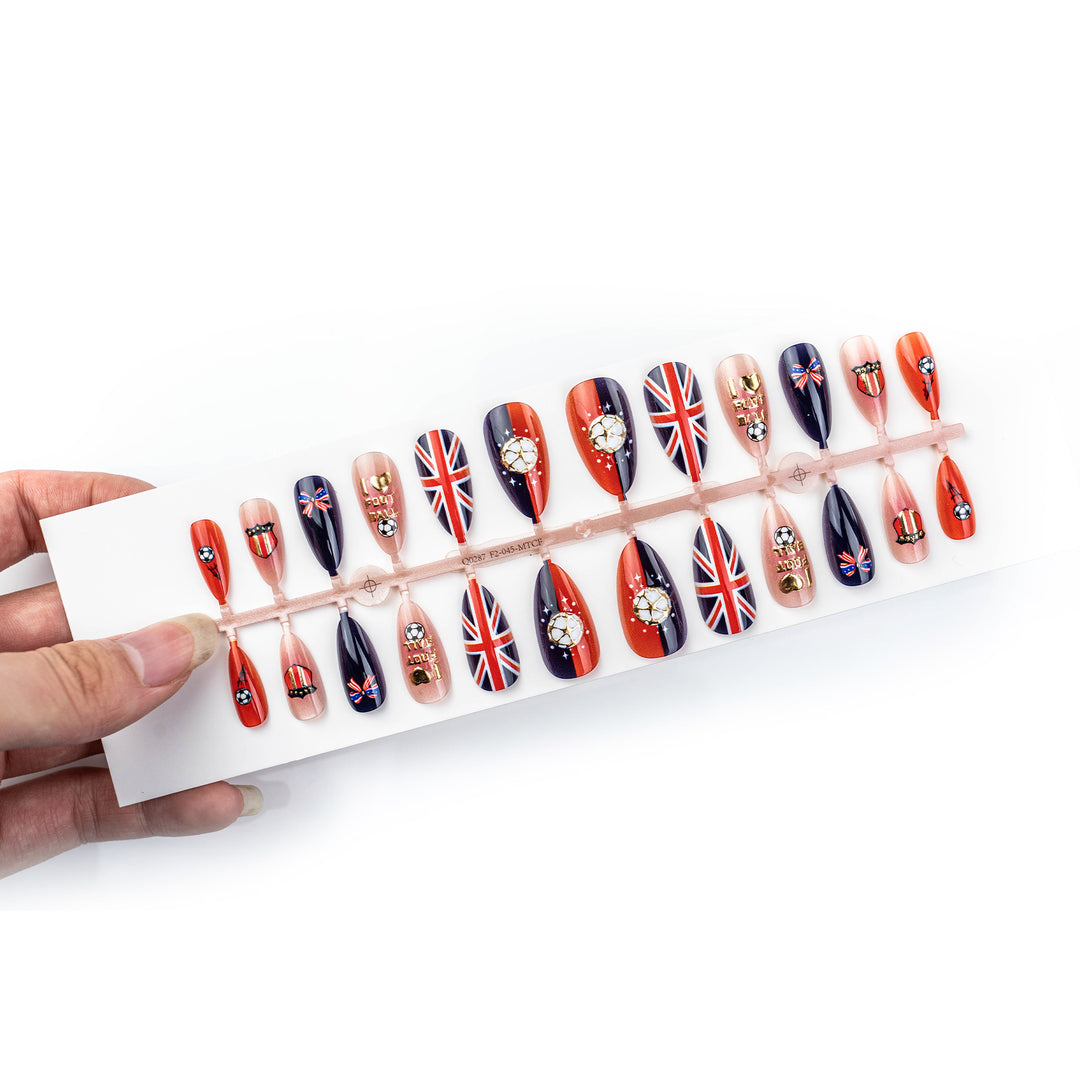 Soccer-Themed Press-On Nail Art Set