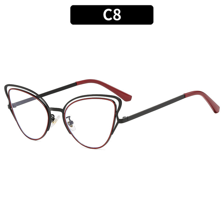 Women's Cat-Eye Sunglasses with Luxurious Metal Frame and High-Quality Gradient Lenses Kalsten