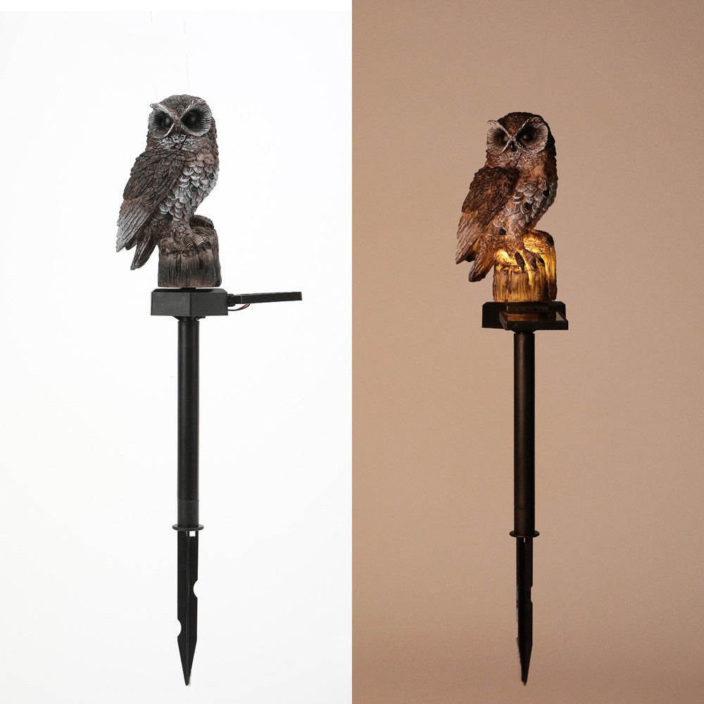 Solar-Powered Owl Garden Stake Light With Realistic Resin Perched Sculpture And Automatic Dusk-To-Dawn LED Kalsten