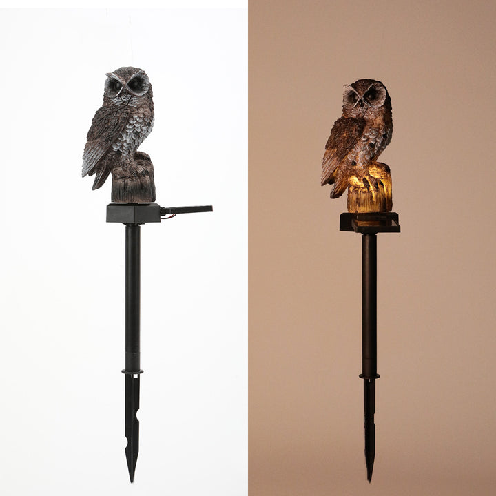 Solar-Powered Owl Garden Stake Light With Realistic Resin Perched Sculpture And Automatic Dusk-To-Dawn LED Kalsten
