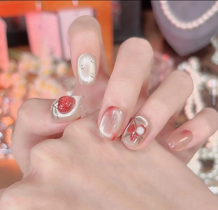 Decorative Character-Themed Press-On Nails with 3D Elements Kalsten