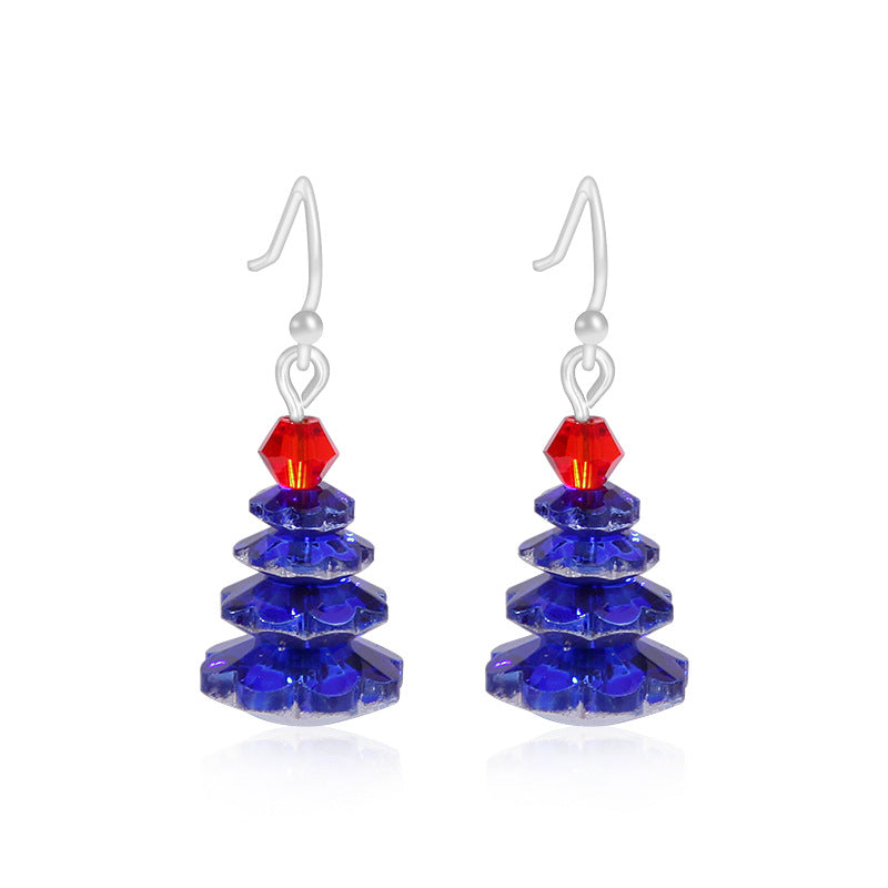 Women's lightweight star earrings with enamel flag design and fishhook Kalsten