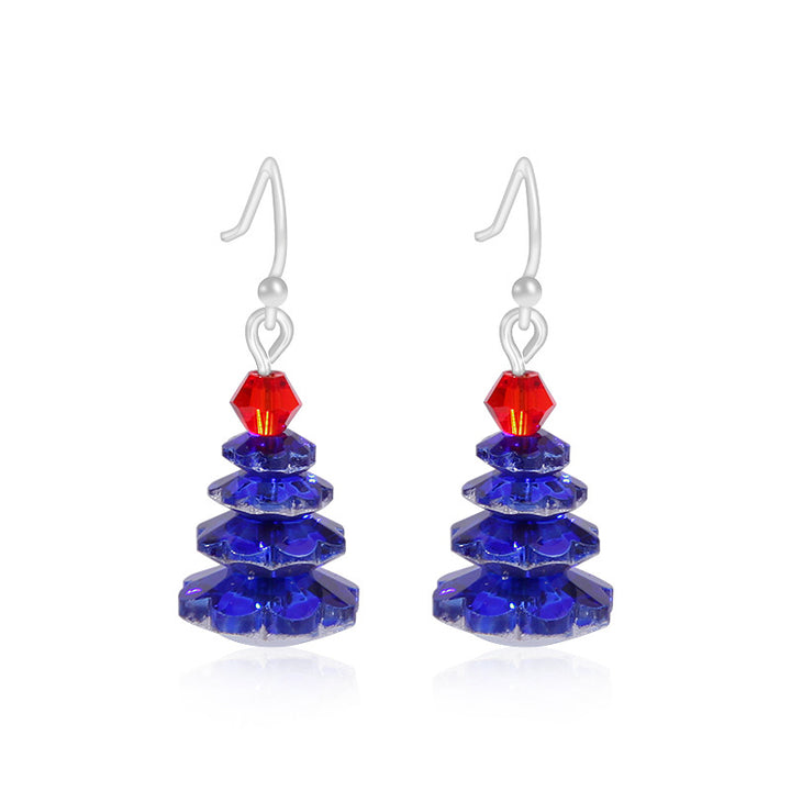 Women's lightweight star earrings with enamel flag design and fishhook Kalsten
