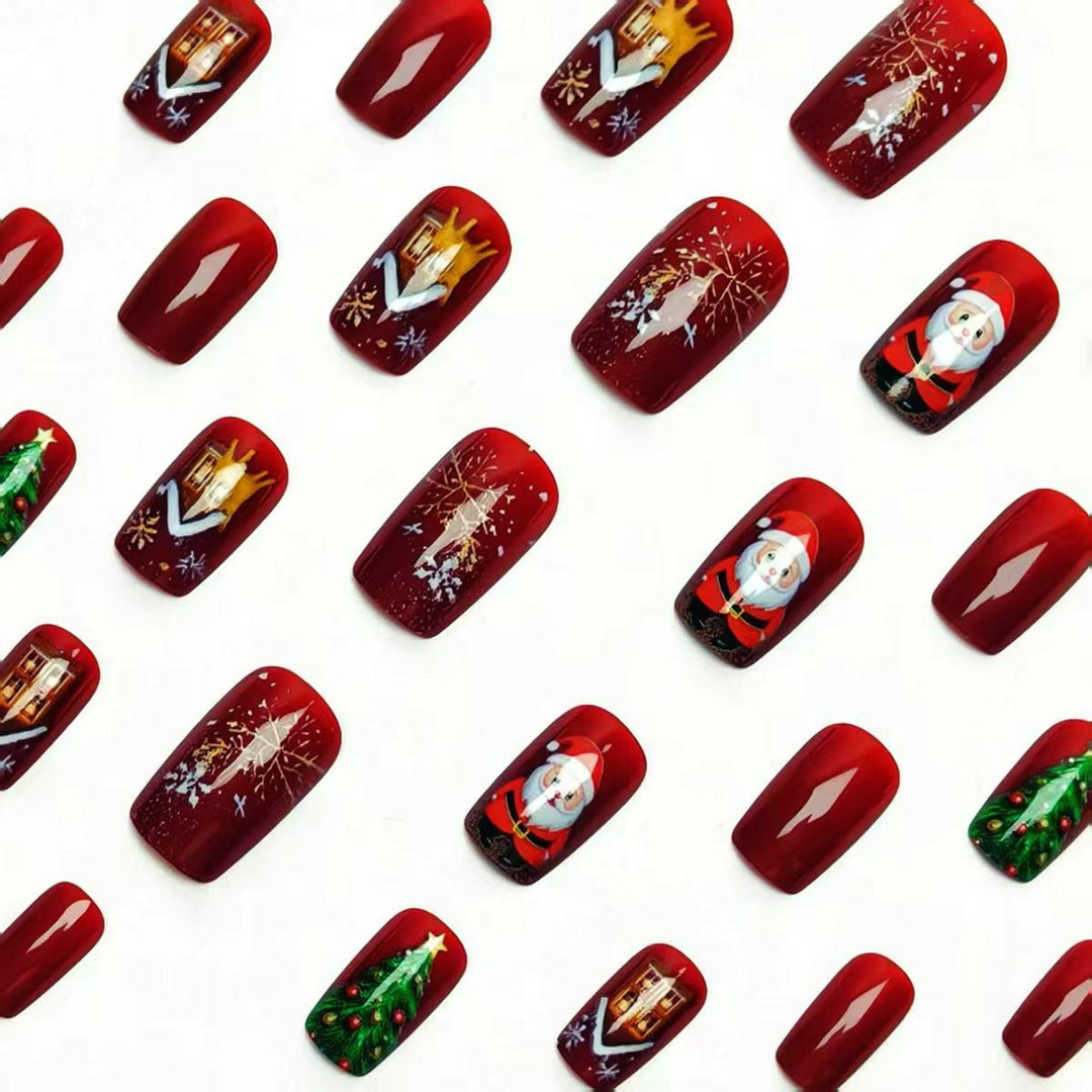 Artificial nails with festive Christmas motif Kalsten