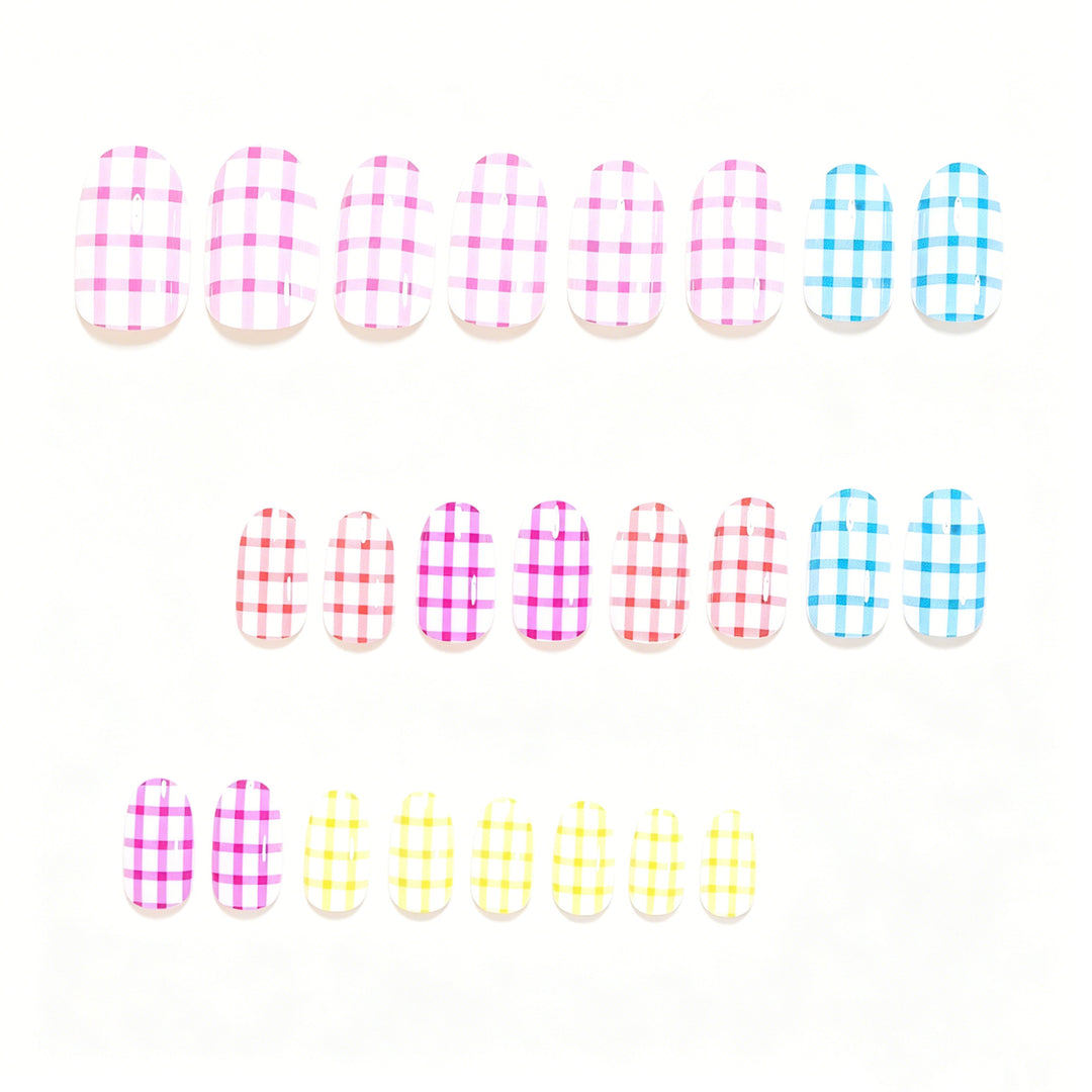 Chic Gingham Pattern Nail Art Wraps Kalsten