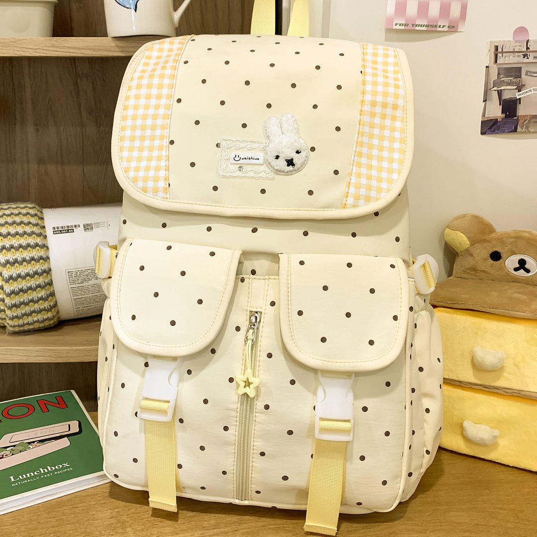 Cute Illustrated Polka Dot Backpack Kalsten