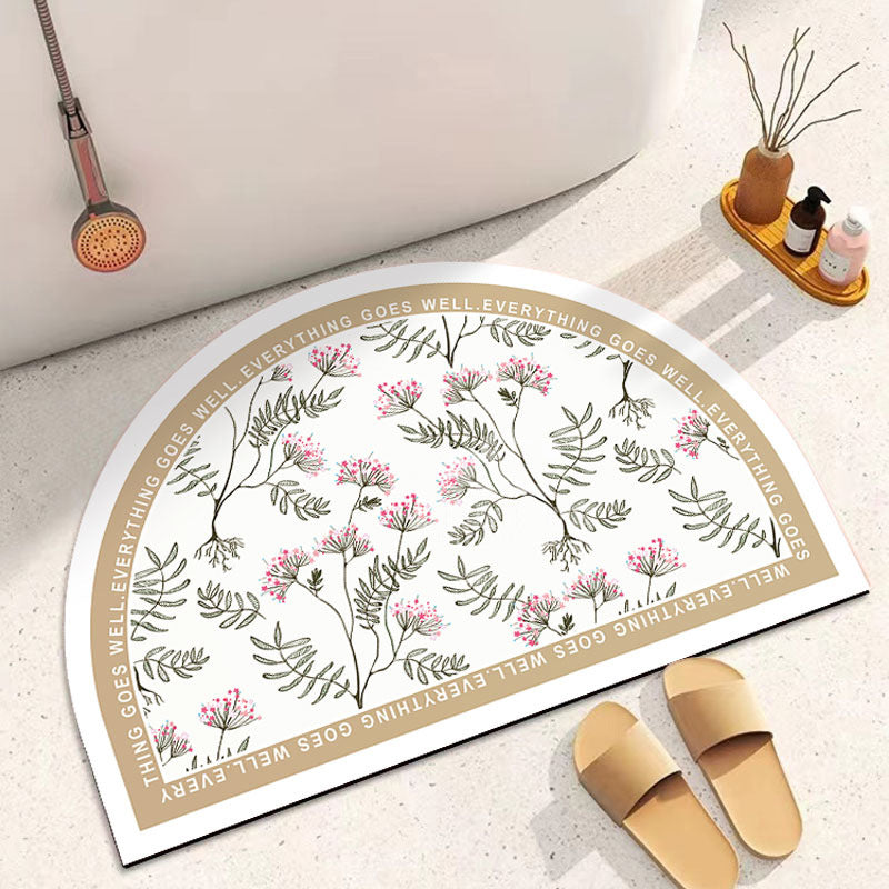 Decorative Half-Circle Bath Mat Kalsten