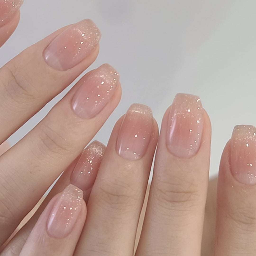 Elegant Nail Designs with Glitter and Gradient Kalsten