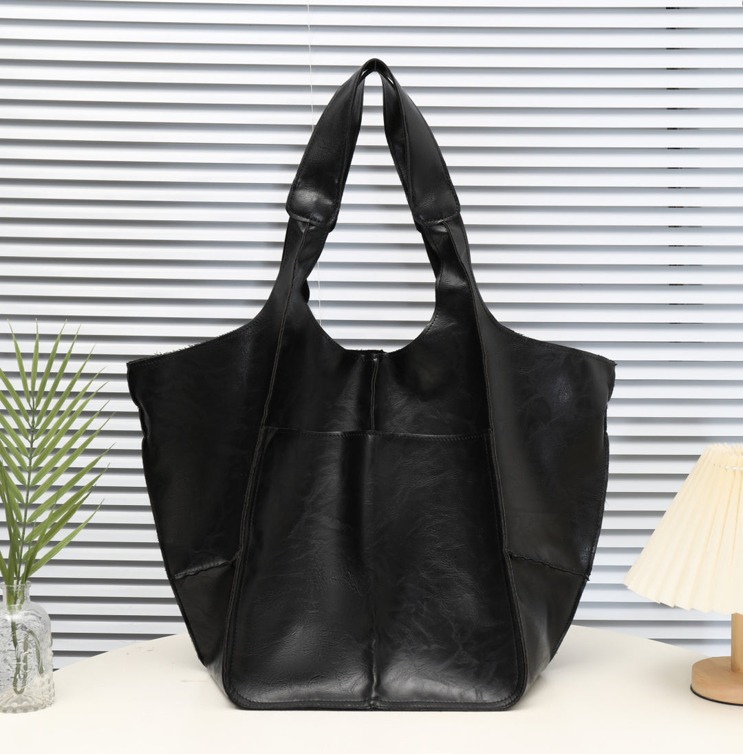 Distressed Leather Large Tote Bag