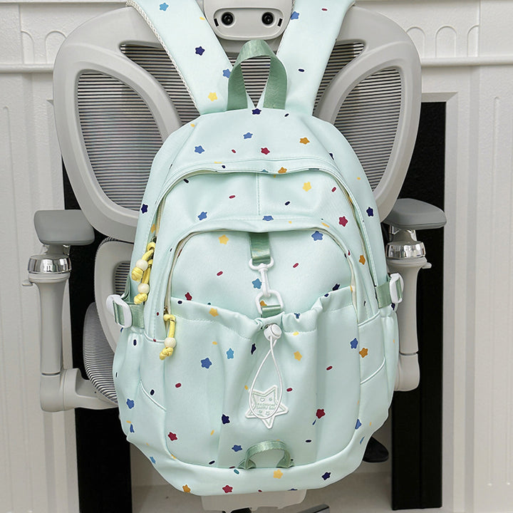 Backpack with Colorful Star Pattern and Versatile Compartments Kalsten